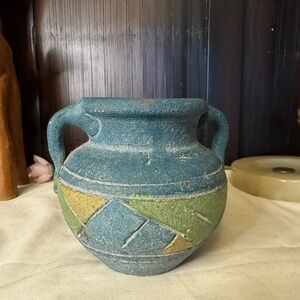 Rustic Vintage Aztec Western Mexican Design Red-ware Southwestern Ceramic Vase
